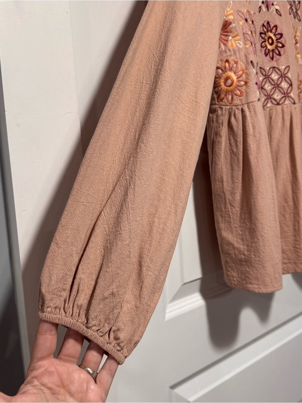 Savanna Jane Rosewood Embroidered Peasant Blouse - Picture 4 of 10